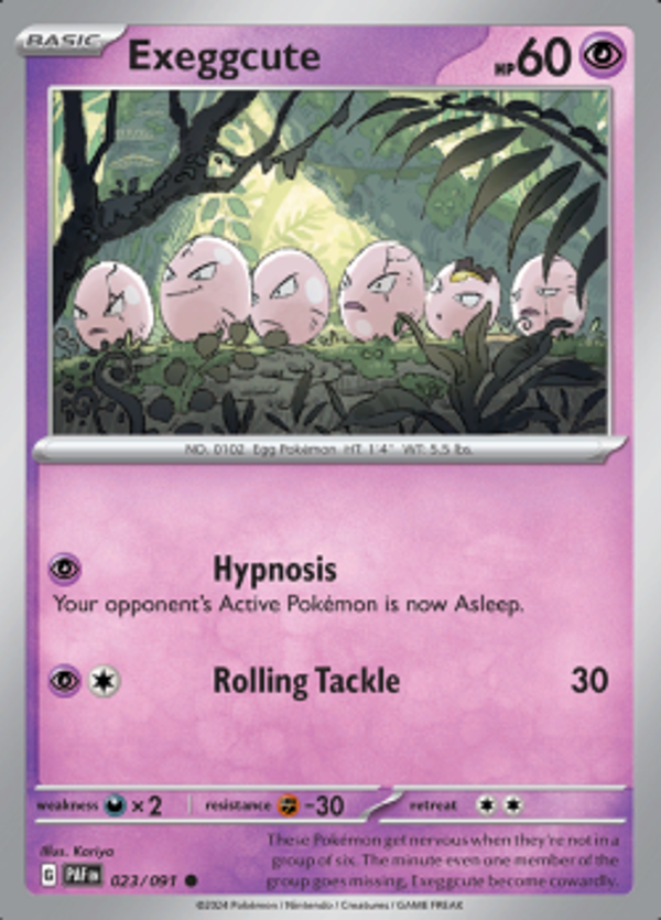 Exeggcute 023/091 reverse holo Paldean Fates