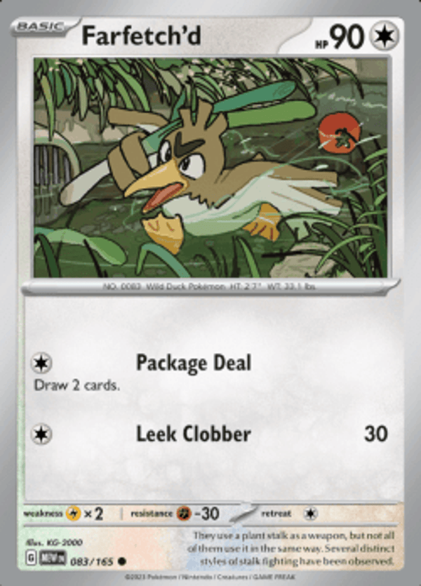 Farfetch d 083/165 reverse holo pokemon 151