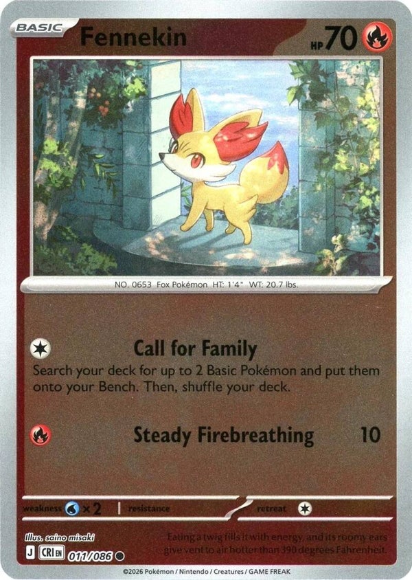 Fennekin 011/086 reverse holo Chaos Rising
