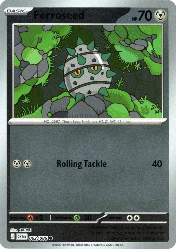 Ferroseed 062/086 reverse holo Chaos Rising