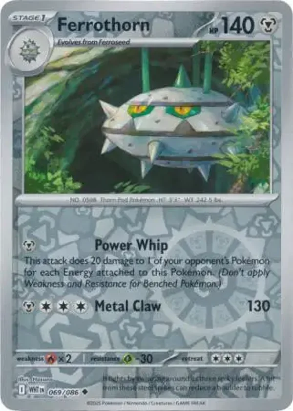 Ferrothorn 069/086 Reverse Holo White Flare