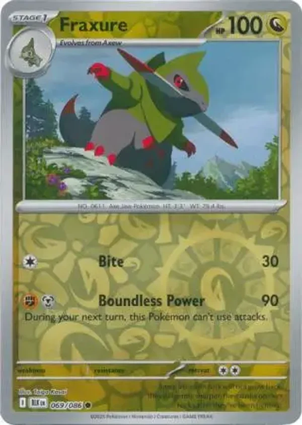 Fraxure 069/086 Reverse Holo Black Bolt