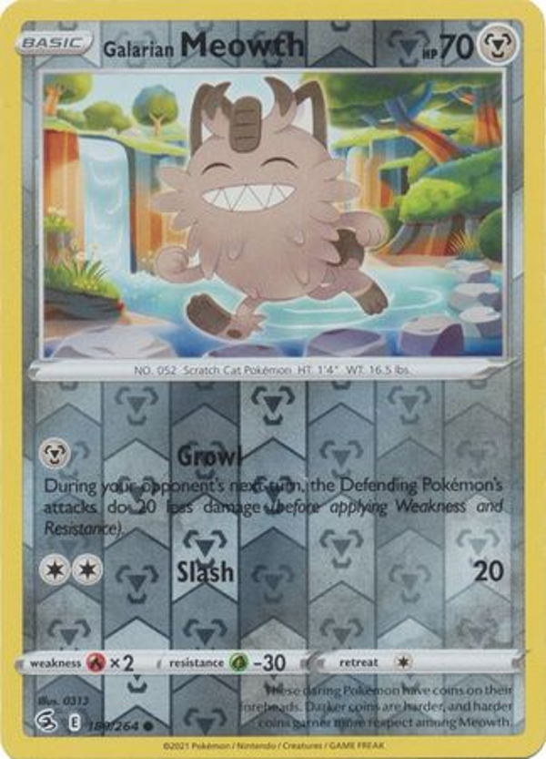 Galarian Meowth 180/264 reverse holo (Fusion Strike)