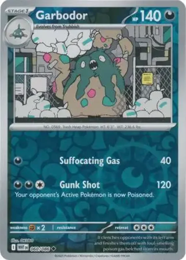Garbodor 060/086 Reverse Holo White Flare
