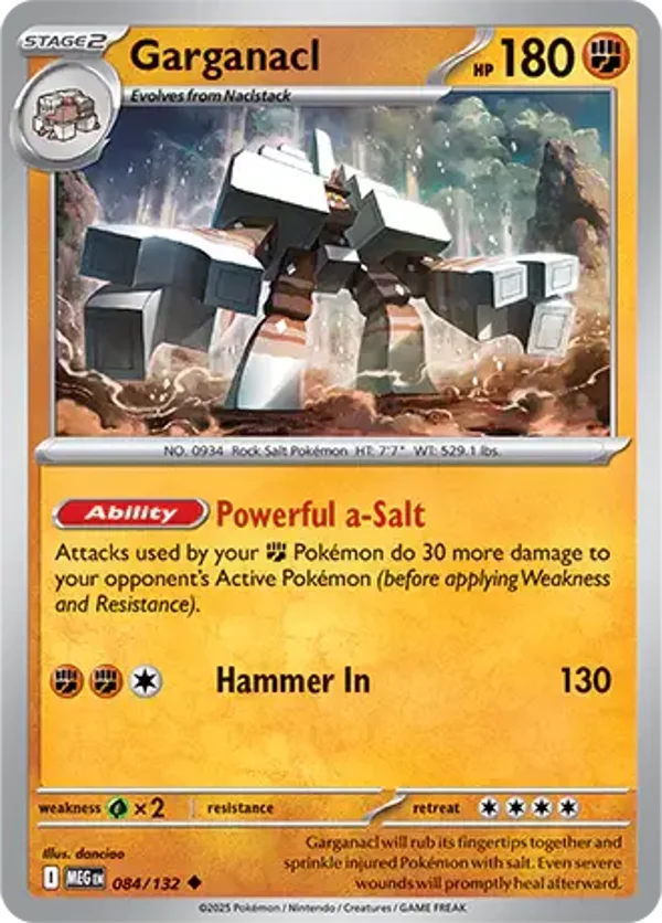 Garganacl 084/132 Reverse Holo Mega Evolution