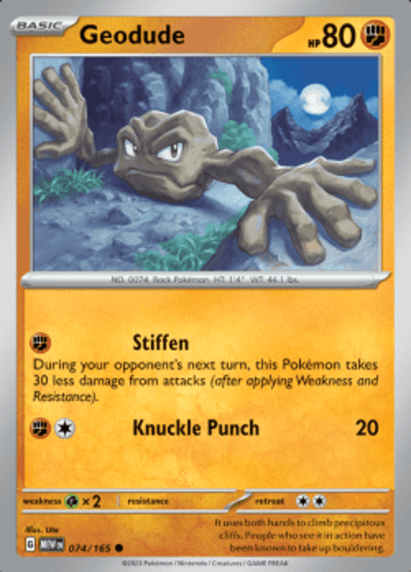 Geodude 074/165 reverse holo pokemon 151