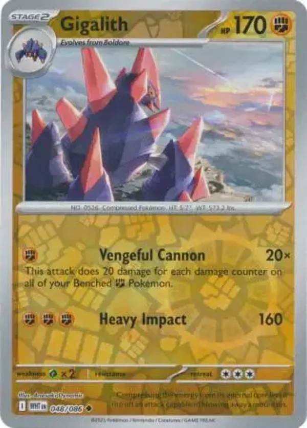 Gigalith 048/086 Reverse Holo White Flare