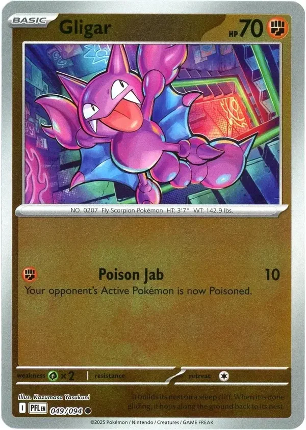 Gligar 049/094 Reverse Holo Phantasmal Flames