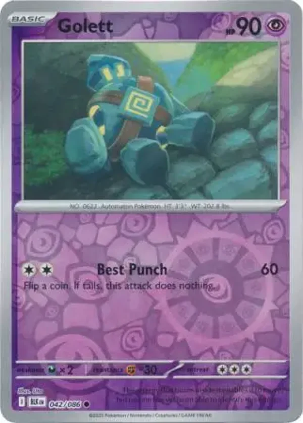 Golett 042/086 Reverse Holo Black Bolt