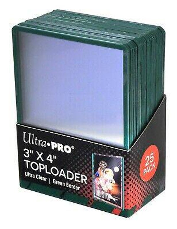 toploaders ultra clear green border 25 stuks