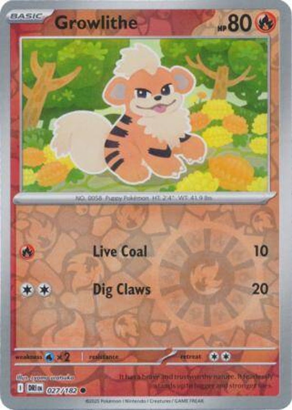 Growlithe 027/182 Reverse Holo Destined Rivals