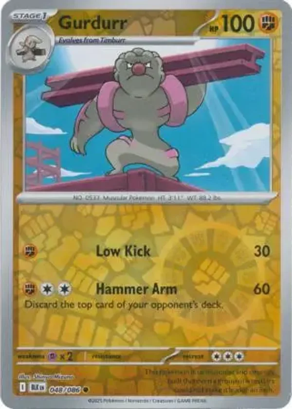 Gurdurr 048/086 Reverse Holo Black Bolt