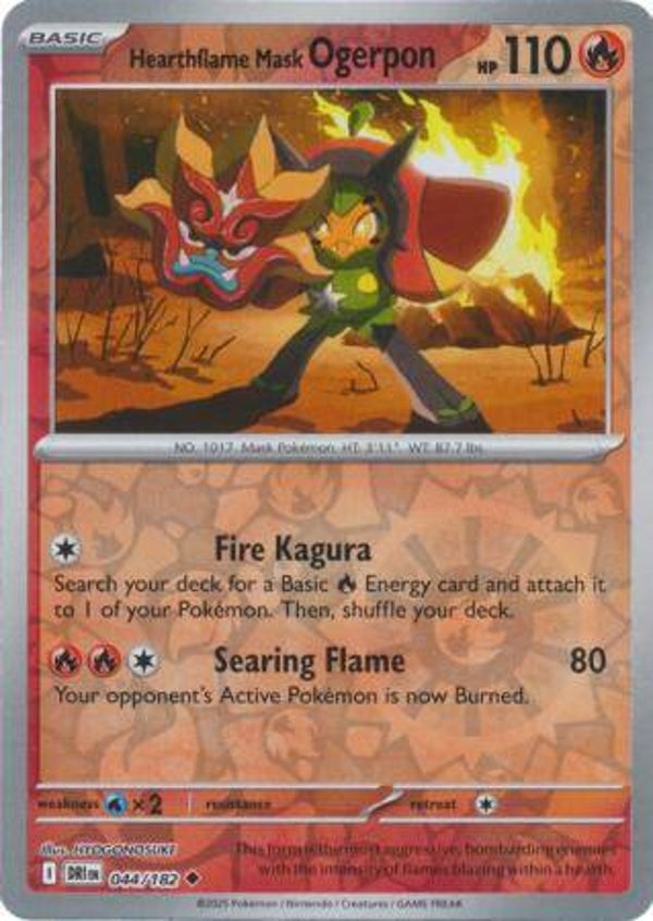 Hearthflame Mask Ogerpon 044/182 Reverse Holo Destined Rivals