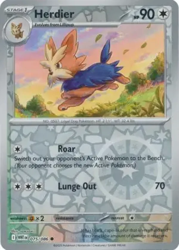 Herdier 075/086 Reverse Holo White Flare