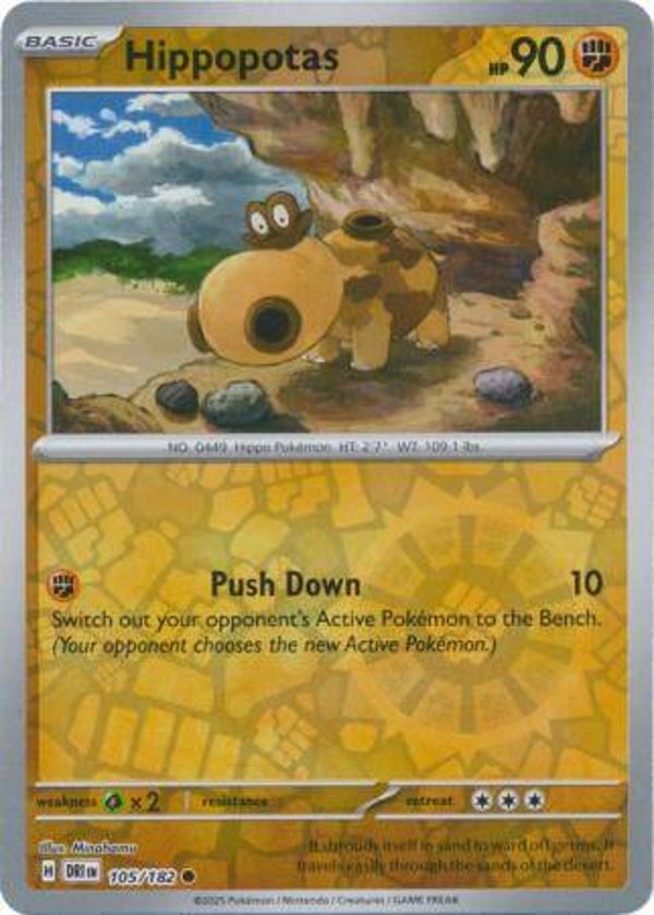 Hippopotas 105/182 Reverse Holo Destined Rivals