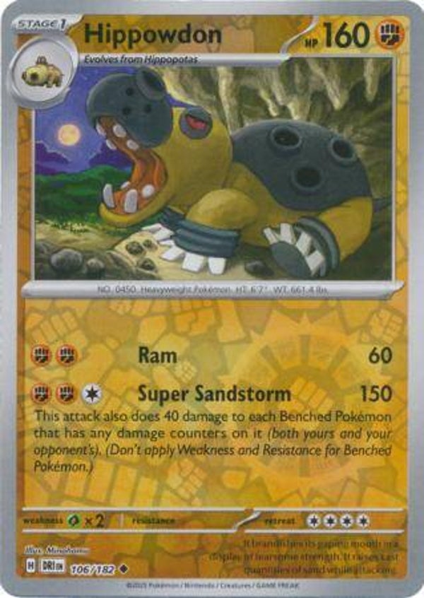Hippowdon 106/182 Reverse Holo Destined Rivals