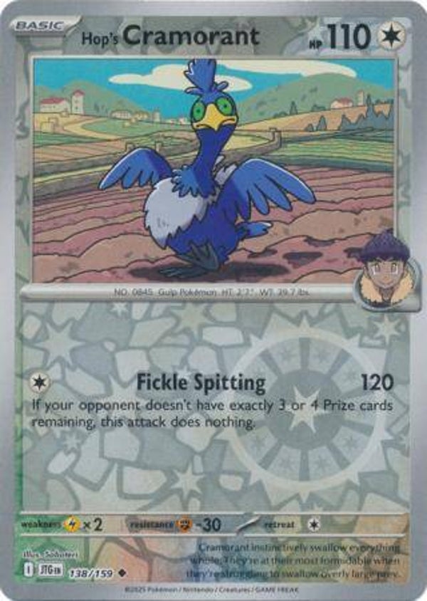 Hop's Cramorant 138/159 Reverse Holo Journey Together