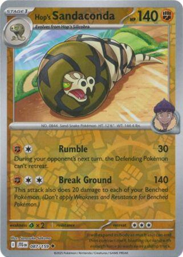 Hop's sandaconda 087/159 Reverse Holo Journey Together