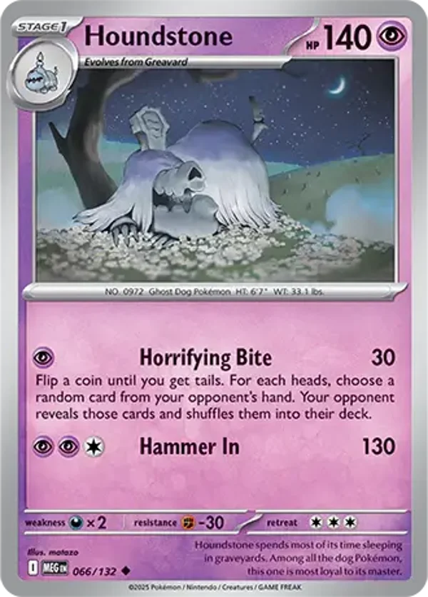 Houndstone 066/132 Reverse Holo Mega Evolution
