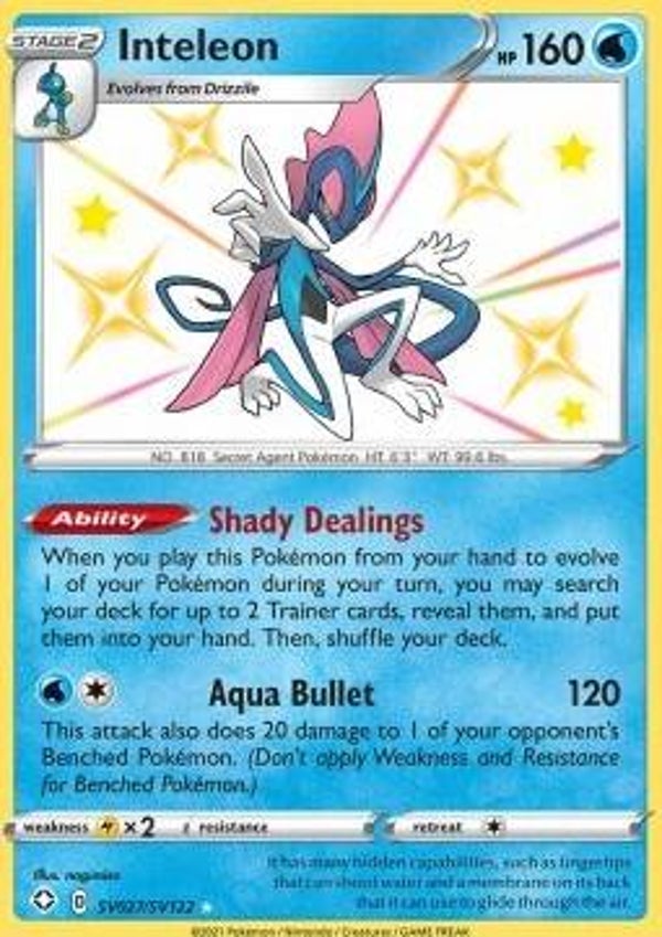 Inteleon sv027/sv122 shining fates-baby shiny