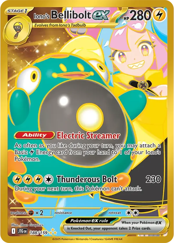 Iono's Bellibolt EX (Gold) 188/159 Journey Together