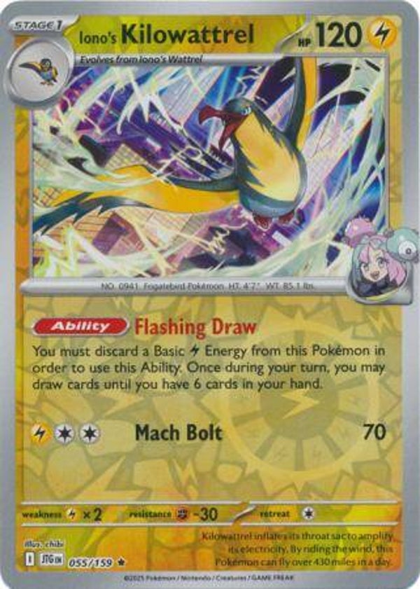 Iono's Kilowattrel 055/159 Reverse Holo Journey Together
