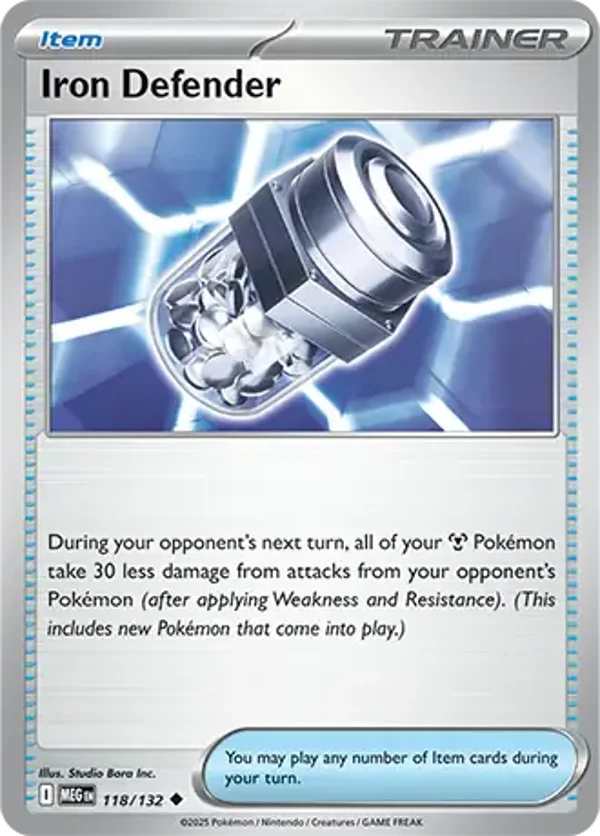 Iron Defender 118/132 Reverse Holo Mega Evolution