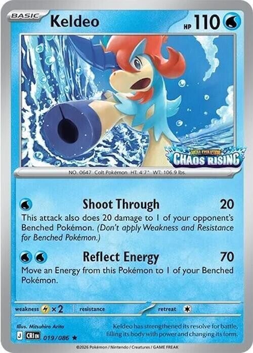 Keldeo 019/086 holo Chaos Rising