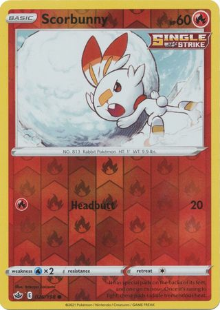 Scorbunny 026/198 reverse holo Chilling Reign