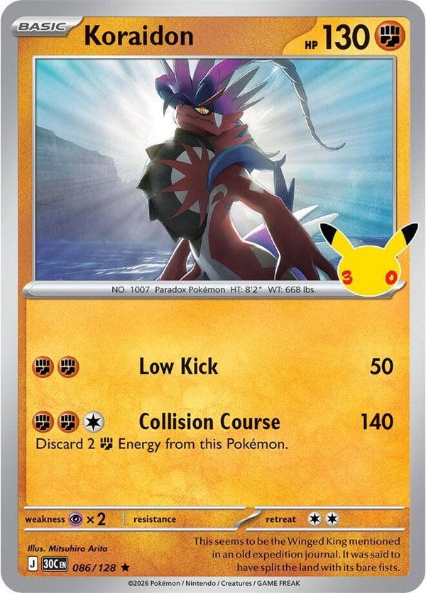 Koraidon 086/128 holo 30th Anniversary