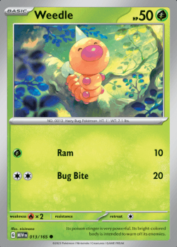 Weedle 013/165 reverse holo pokemon 151