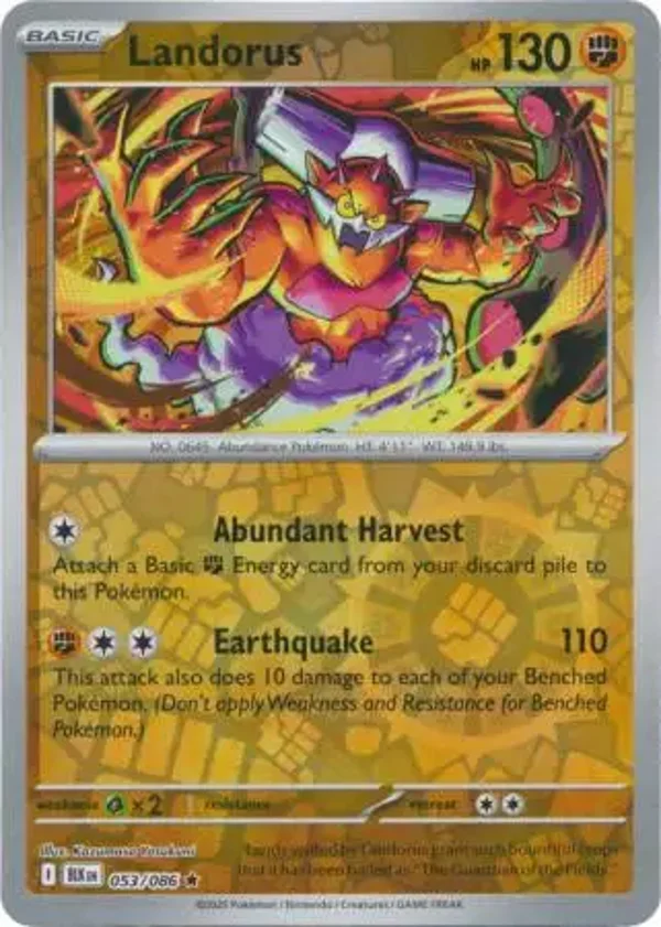 Landorus 053/086 Reverse Holo Black Bolt