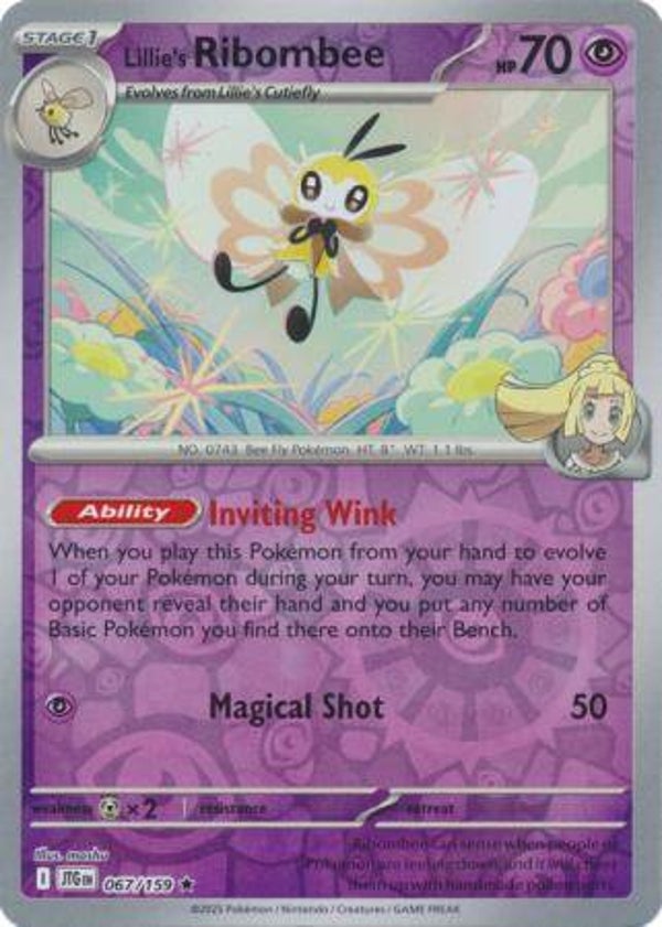 Lillie's Ribombee 067/159 Reverse Holo Journey Together