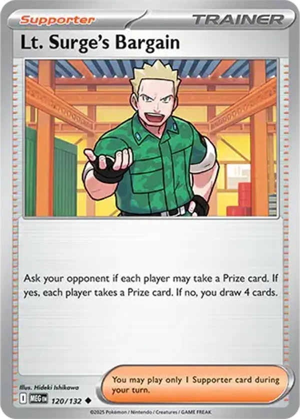 Lt. Surge's Bargain 120/132 Reverse Holo Mega Evolution
