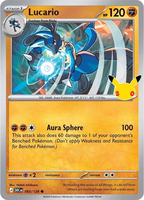 Lucario 083/128 holo 30th Anniversary