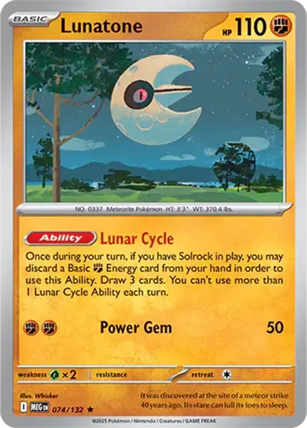 Lunatone 074/132 Holo Mega Evolution