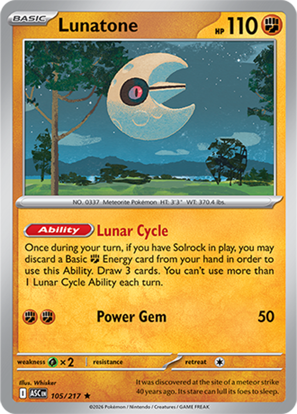 Lunatone 105/217 Holo Ascended Heroes