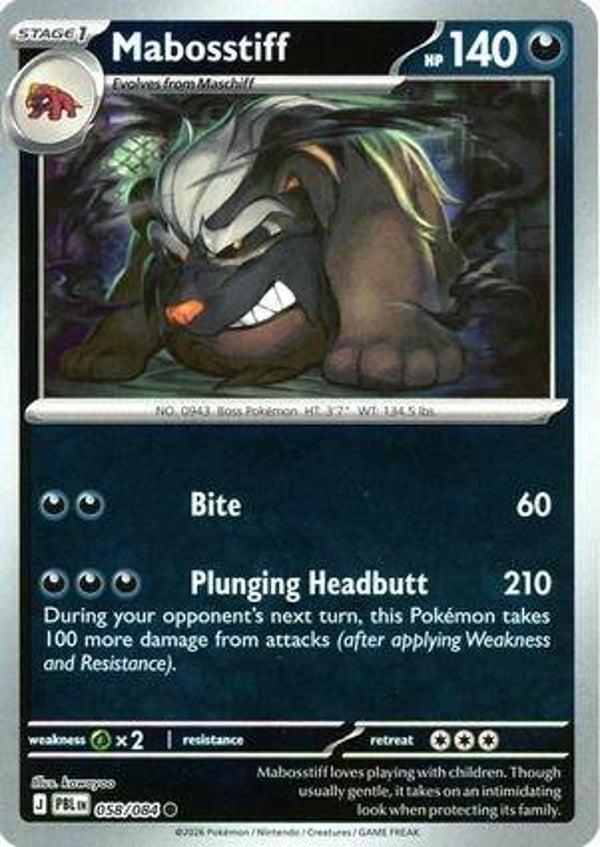 Mabosstiff 058/084 reverse holo Pitch Black