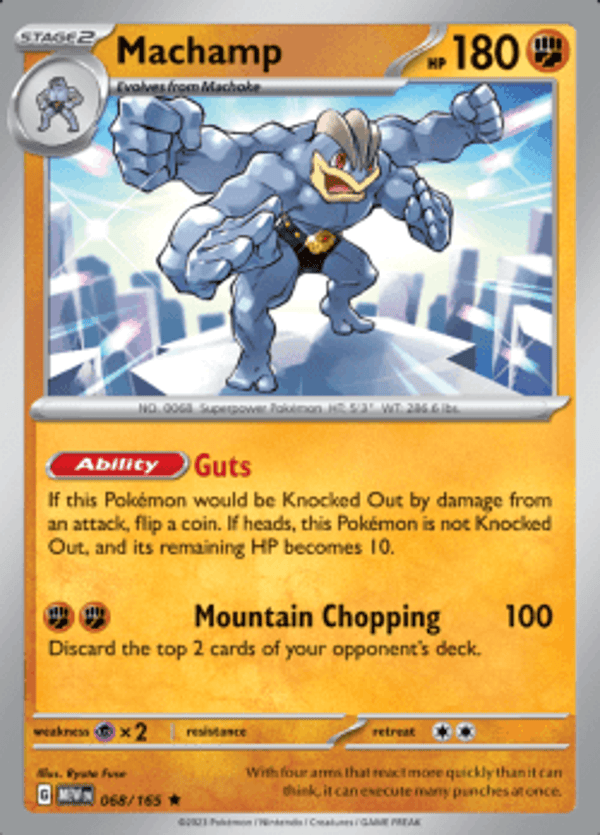 Machamp 068/165 holo pokemon 151