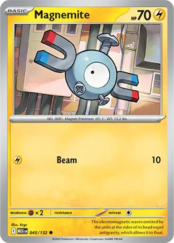 Magnemite 045/132 Reverse Holo Mega Evolution