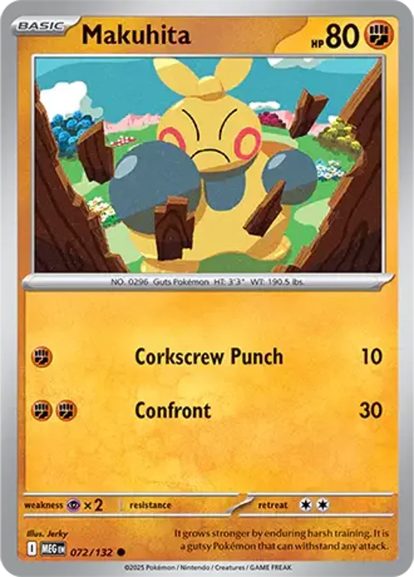 Makuhita 072/132 Reverse Holo Mega Evolution