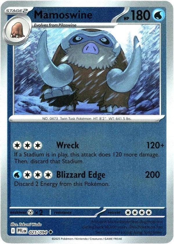 Mamoswine 025/094 Reverse Holo Phantasmal Flames