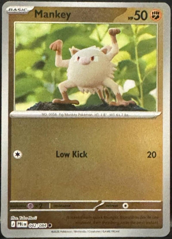 Mankey 042/084 reverse holo Pitch Black