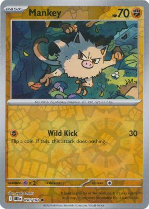 Mankey 090/182 Reverse Holo Destined Rivals