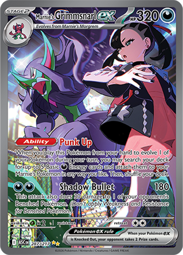 Marnie's Grimmsnarl EX 287/217 Ascended Heroes