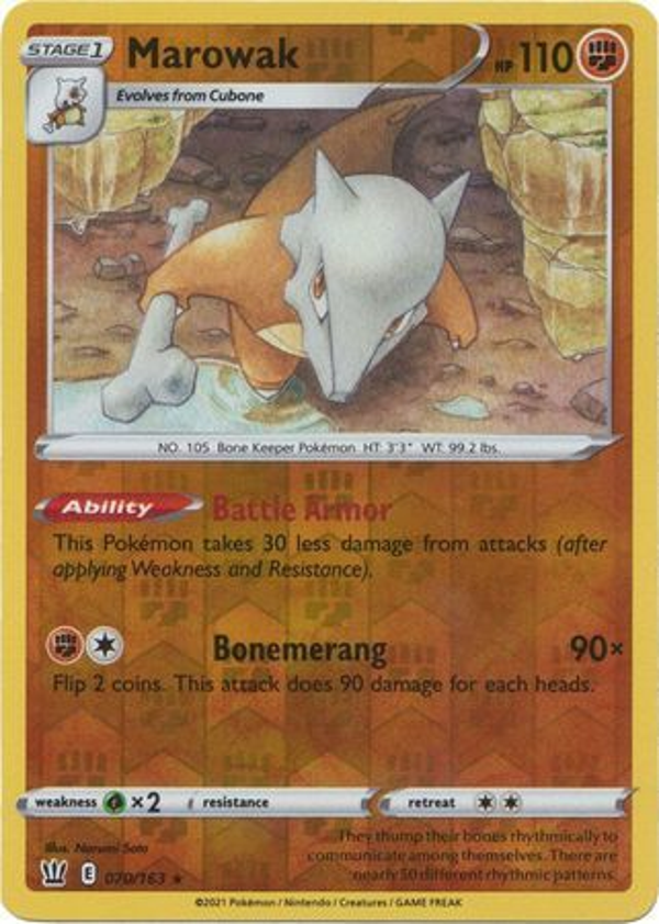 Marowak 070/163 reverse holo Battle Styles