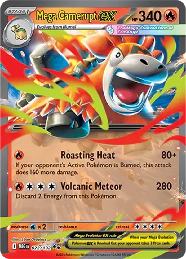 Mega Camerupt EX 022/132 Mega Evolution