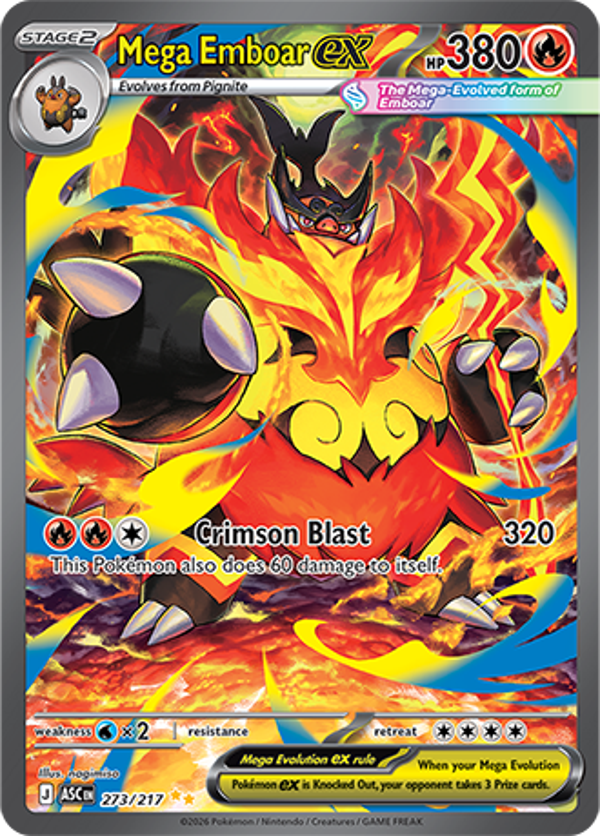 Mega Emboar EX 273/217 Ascended Heroes
