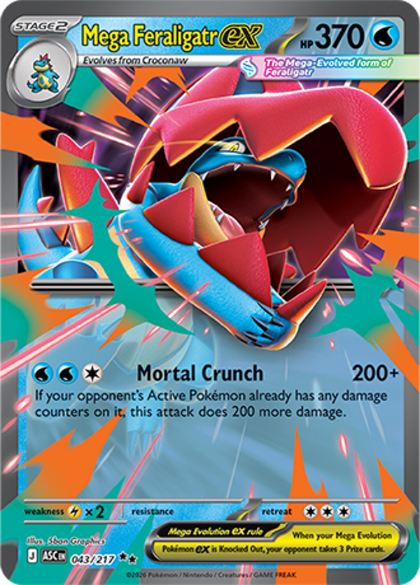 Mega Feraligatr EX 043/217 Ascended Heroes