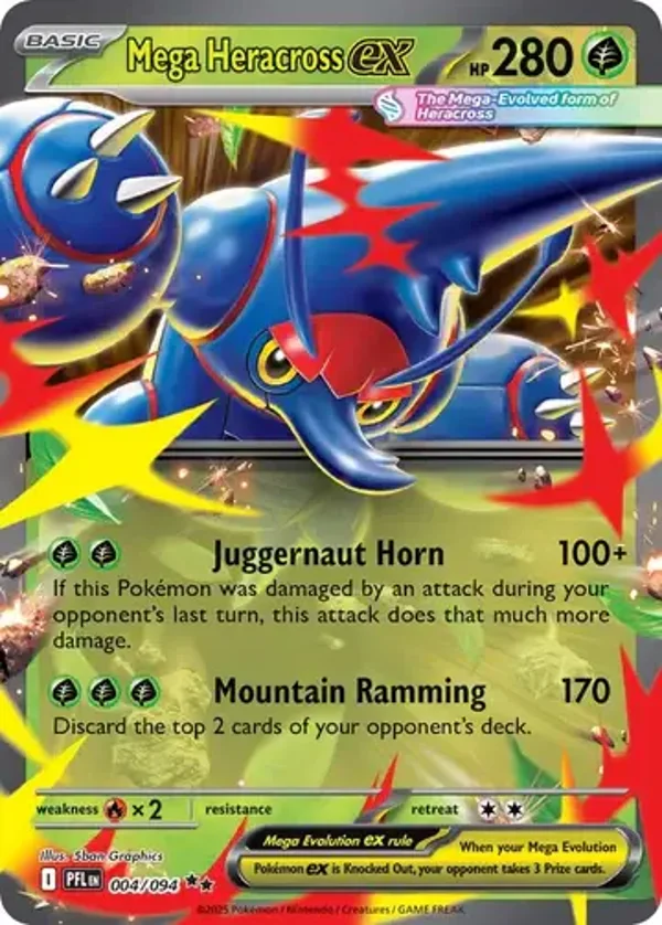 Mega Heracross EX 004/094 Phantasmal Flames